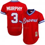 Camiseta Beisbol Hombre Atlanta Braves Dale Murphy Mitchell & Ness 1980 Autentico Cooperstown Collection Mesh Batting Practice Rojo