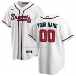 Camiseta Beisbol Hombre Atlanta Braves Primera Replica Personalizada Blanco