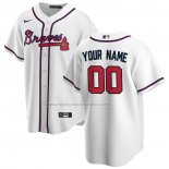 Camiseta Beisbol Hombre Atlanta Braves Primera Replica Personalizada Blanco