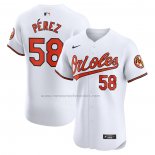 Camiseta Beisbol Hombre Baltimore Orioles Cionel Perez Primera Elite Blanco