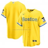 Camiseta Beisbol Hombre Boston Red Sox 2021 City Connect Replica Oro