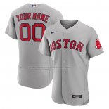 Camiseta Beisbol Hombre Boston Red Sox Road Autentico Personalizada Gris