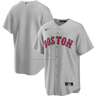 Camiseta Beisbol Hombre Boston Red Sox Road Replica Gris