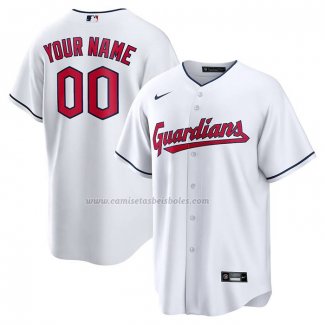 Camiseta Beisbol Hombre Cleveland Guardians Replica Personalizada Blanco