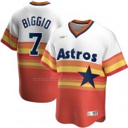 Camiseta Beisbol Hombre Houston Astros Craig Biggio Primera Cooperstown Collection Blanco Naranja