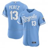 Camiseta Beisbol Hombre Kansas City Royals Salvador Perez 2022 Alterno Autentico Azul
