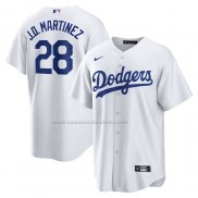Camiseta Beisbol Hombre Los Angeles Dodgers J.D. Martinez Primera Replica Blanco