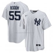 Camiseta Beisbol Hombre New York Yankees Carlos Rodon Primera Blanco Azul