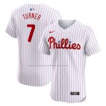 Camiseta Beisbol Hombre Philadelphia Phillies Trea Turner Primera Elite Blanco