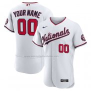 Camiseta Beisbol Hombre Washington Nationals Autentico Personalizada Blanco
