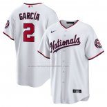 Camiseta Beisbol Hombre Washington Nationals Luis Garcia Primera Replica Blanco