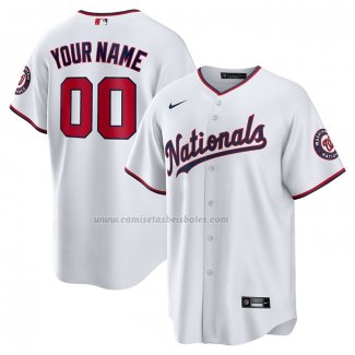 Camiseta Beisbol Hombre Washington Nationals Replica Personalizada Blanco