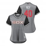 Camiseta Beisbol Mujer Chicago White Sox Reynaldo Lopez 2018 LLWS Players Weekend Rey Gris