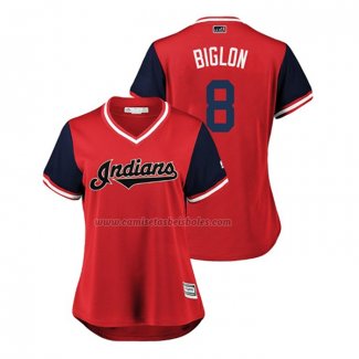 Camiseta Beisbol Mujer Cleveland Indians Lonnie Chisenhall 2018 LLWS Players Weekend Biglon Rojo