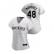 Camiseta Beisbol Mujer Colorado Rockies German Marquez Replica Primera 2020 Blanco