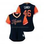 Camiseta Beisbol Mujer Detroit Tigers Jeimer Candelario 2018 LLWS Players Weekend Candy Azul