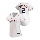 Camiseta Beisbol Mujer Houston Astros Alex Bregman Replica Primera 2020 Blanco