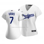 Camiseta Beisbol Mujer Los Angeles Dodgers Julio Urias Replica Primera 2020 Blanco