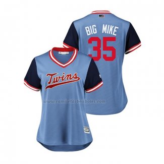 Camiseta Beisbol Mujer Minnesota Twins Michael Pineda 2018 LLWS Players Weekend Big Mike Azul