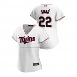 Camiseta Beisbol Mujer Minnesota Twins Miguel Sano Replica Primera 2020 Blanco