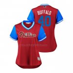 Camiseta Beisbol Mujer Philadelphia Phillies Wilson Ramos 2018 LLWS Players Weekend Buffalo Scarlet