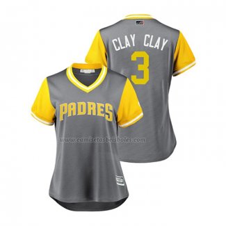 Camiseta Beisbol Mujer San Diego Padres Clayton Richard 2018 LLWS Players Weekend Clay Clay Gris