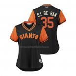 Camiseta Beisbol Mujer San Francisco Giants Brandon Crawford 2018 LLWS Players Weekend Dj Bc Raw Negro