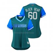 Camiseta Beisbol Mujer Seattle Mariners Chasen Bradford 2018 LLWS Players Weekend Black Bear Aqua