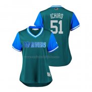 Camiseta Beisbol Mujer Seattle Mariners Ichiro Suzuki 2018 LLWS Players Weekend Ichiro Aqua