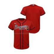 Camiseta Beisbol Nino Atlanta Braves Replica Alterno Rojo