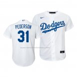 Camiseta Beisbol Nino Los Angeles Dodgers Joc Pederson Replica Primera 2020 Blanco