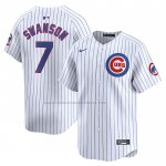 Camiseta Beisbol Hombre Chicago Cubs Dansby Swanson Primera Limited Blanco