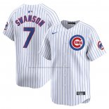 Camiseta Beisbol Hombre Chicago Cubs Dansby Swanson Primera Limited Blanco