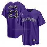 Camiseta Beisbol Hombre Colorado Rockies Kris Bryant Alterno Replica Violeta