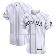 Camiseta Beisbol Hombre Colorado Rockies Primera Elite Blanco