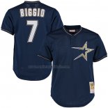 Camiseta Beisbol Hombre Houston Astros Craig Biggio Mitchell & Ness Cooperstown Collection Batting Practice Azul