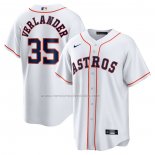 Camiseta Beisbol Hombre Houston Astros Justin Verlander Primera Replica Blanco