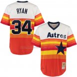 Camiseta Beisbol Hombre Houston Astros Nolan Ryan Mitchell & Ness Retro Autentico Blanco Naranja