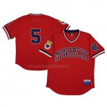 Camiseta Beisbol Hombre Kansas City Monarchs 5 Rings & Crwns Mesh Replica V-Neck Rojo