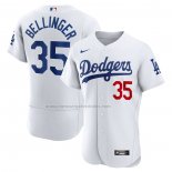 Camiseta Beisbol Hombre Los Angeles Dodgers Cody Bellinger Primera Autentico Blanco