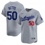 Camiseta Beisbol Hombre Los Angeles Dodgers Mookie Betts Segunda Limited Gris
