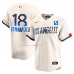 Camiseta Beisbol Hombre Los Angeles Dodgers Yoshinobu Yamamoto 2024 City Connect Limited Crema Camiseta Beisbol Hombre Los Angeles Dodgers Yoshinobu Yamamoto 2024 City Connect Limited Crema