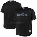 Camiseta Beisbol Hombre Miami Marlins Big & Tall Replica Negro