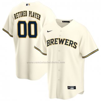 Camiseta Beisbol Hombre Milwaukee Brewers Pick-A-Player Retired Roster Primera Replica Crema