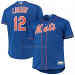 Camiseta Beisbol Hombre New York Mets Francisco Lindor Big & Tall Replica Azul Camiseta Beisbol Hombre New York Mets Francisco Lindor Big & Tall Replica Azul