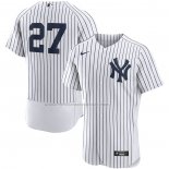 Camiseta Beisbol Hombre New York Yankees Giancarlo Stanton Primera Autentico Blanco