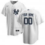 Camiseta Beisbol Hombre New York Yankees Primera Replica Personalizada Blanco