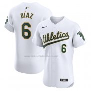 Camiseta Beisbol Hombre Oakland Athletics Aledmys Diaz Primera Elite Blanco