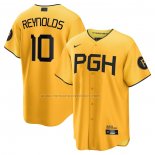 Camiseta Beisbol Hombre Pittsburgh Pirates Bryan Reynolds 2023 City Connect Replica Oro