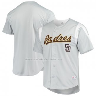 Camiseta Beisbol Hombre San Diego Padres Button Down Chase Gris
